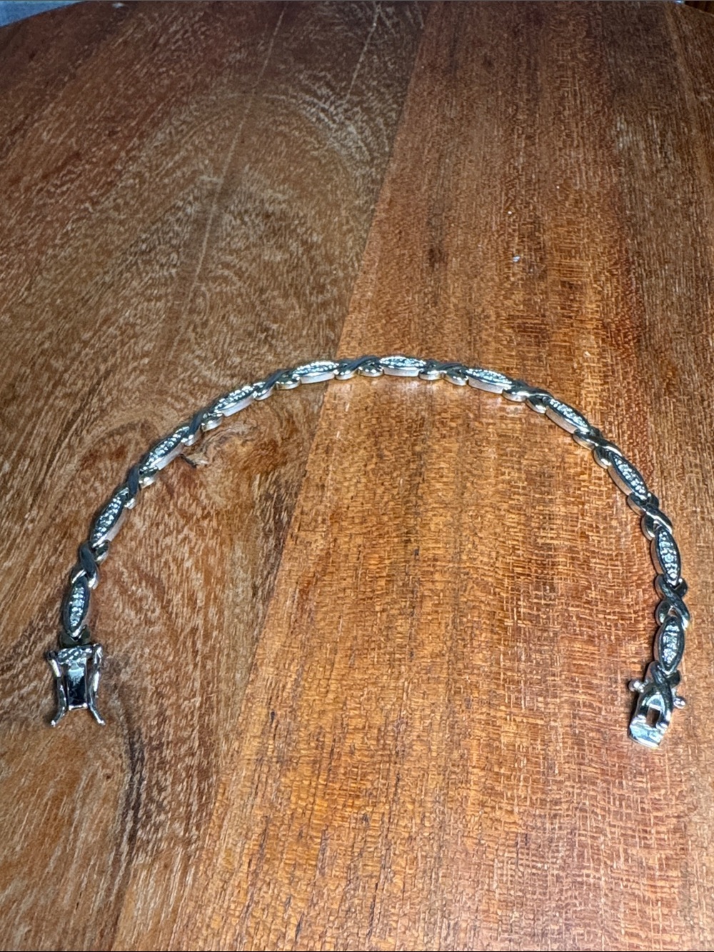 Sterling Silver and diamonds Rope Link Bracelet